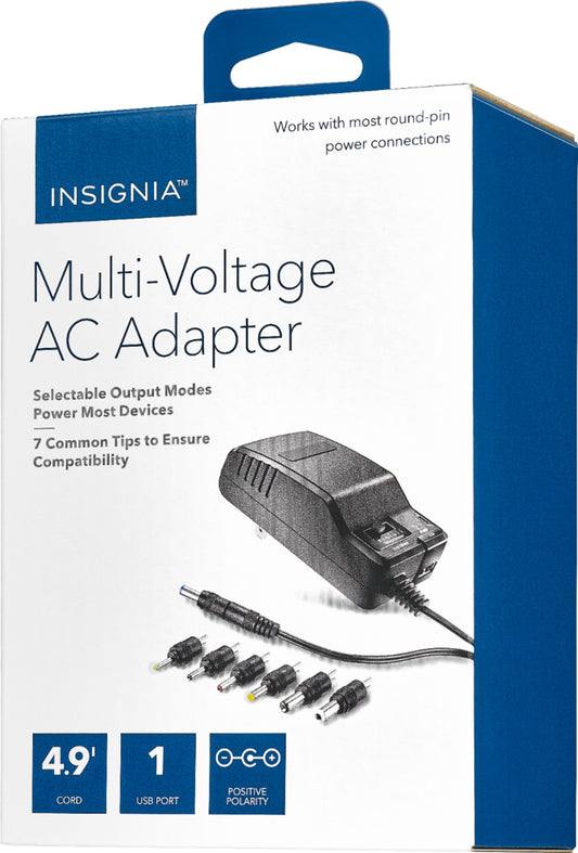 Insignia - 15.6 W 4.9 ft Universal AC Adapter - Black