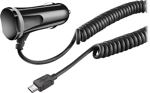 Insignia - Micro USB Vehicle Charger - Black