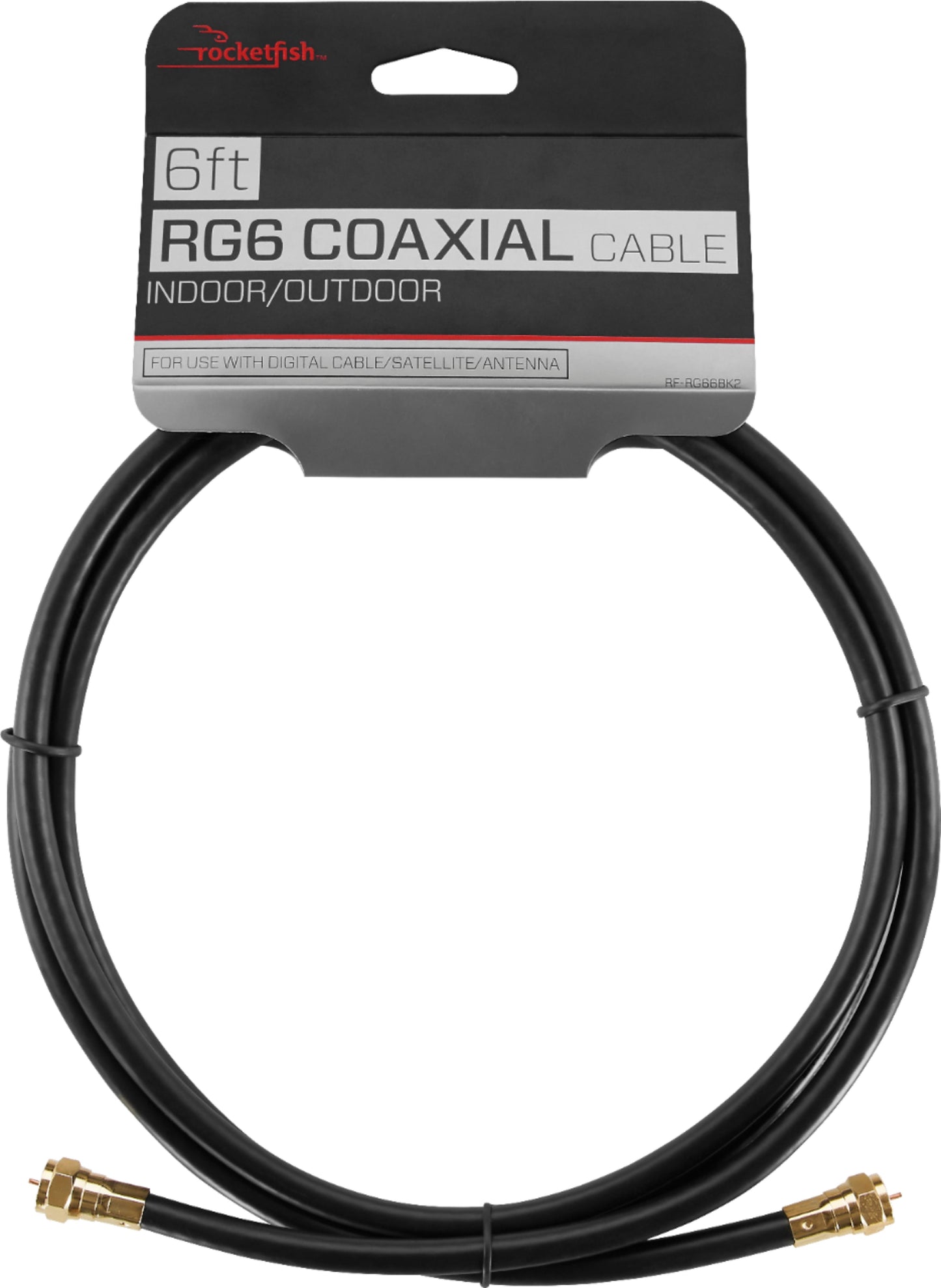 Rocketfish - 6' In-Wall Coaxial Audio Cable - Black