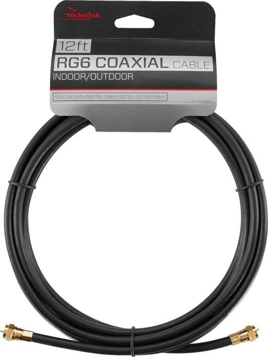 Rocketfish™ - 12' In-Wall Coaxial Audio Cable - Black