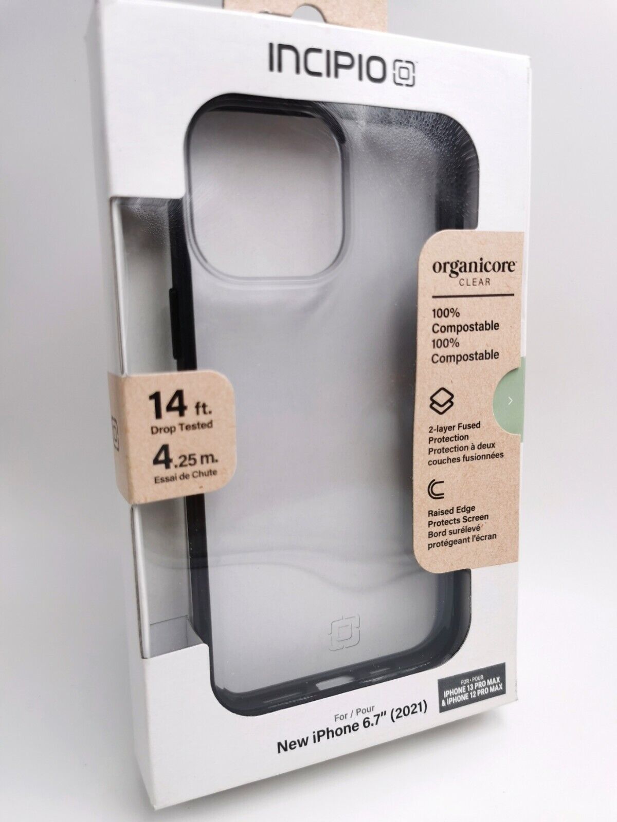 Incipio - Organicore Clear Case for iPhone 12 Pro Max and iPhone 13 Pro Max - Charcoal